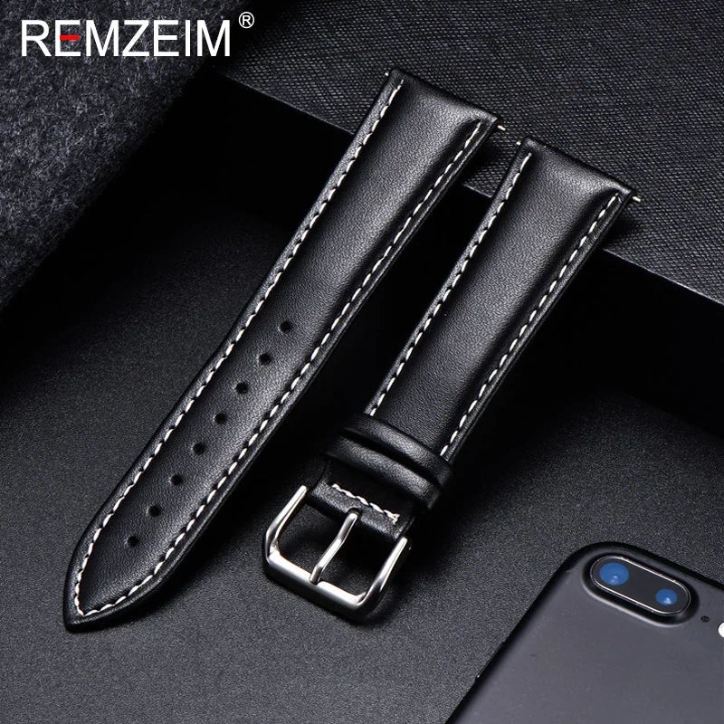 Polar Leather Watch Band For Smartwatch Calfskin Replacement Strap Buckle