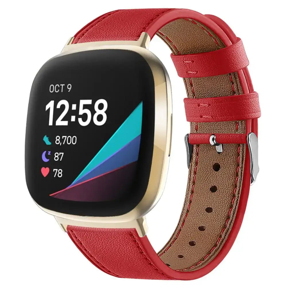 Fitbit Versa & Sense Leather Band - Durable Stylish Design