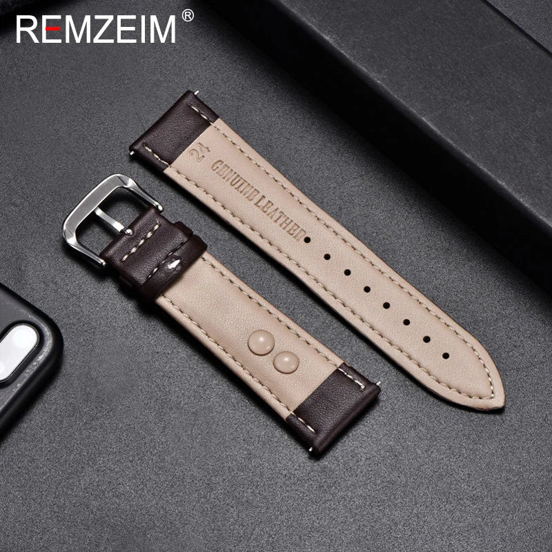 Polar Leather Watch Band For Smartwatch Calfskin Replacement Strap Buckle