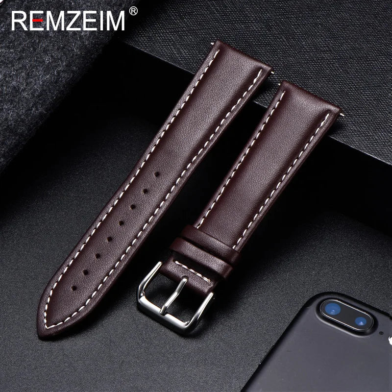 Polar Leather Watch Band For Smartwatch Calfskin Replacement Strap Buckle