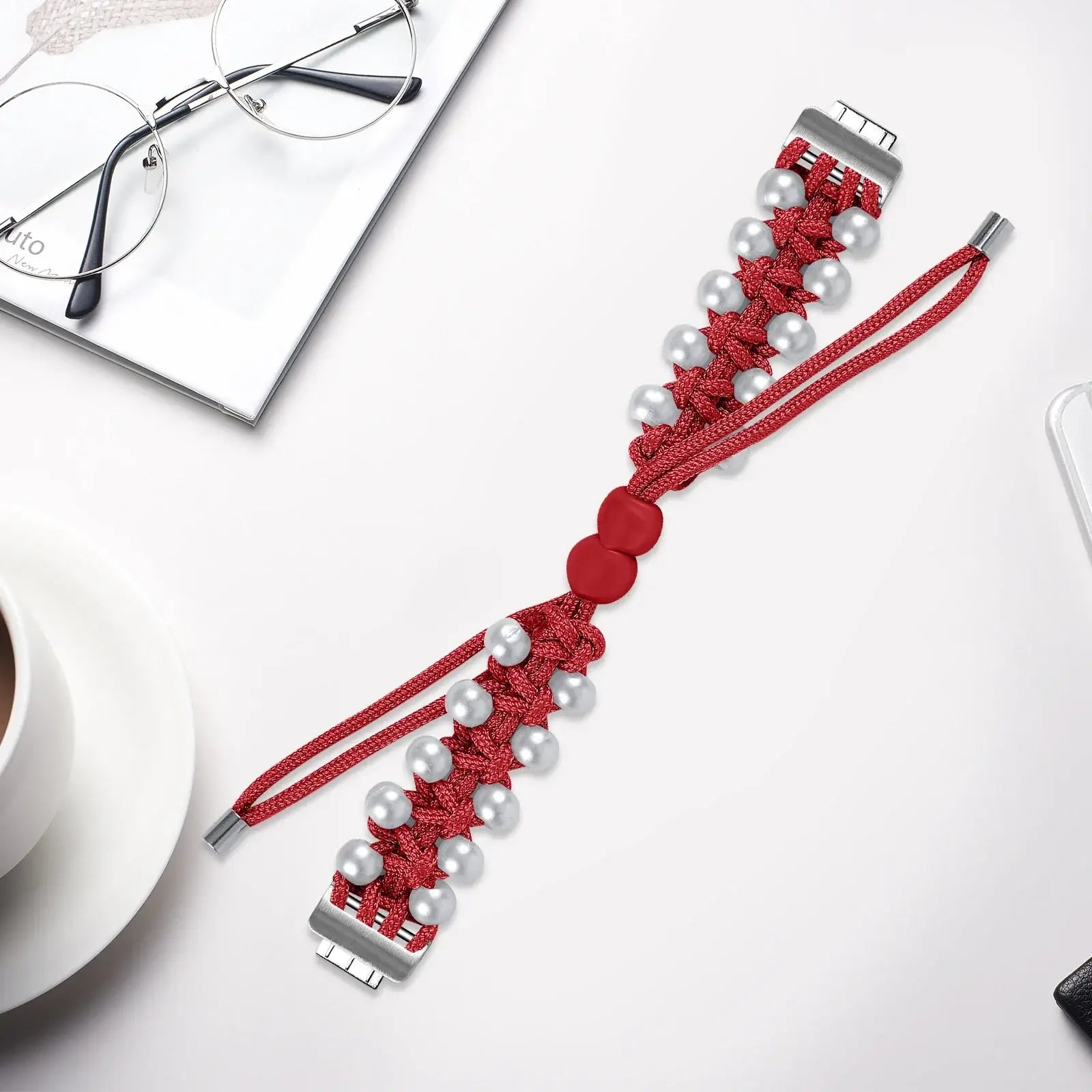 Fitbit Inspire 3, 2, 1, HR Braided Bead Band - Stylish Strap