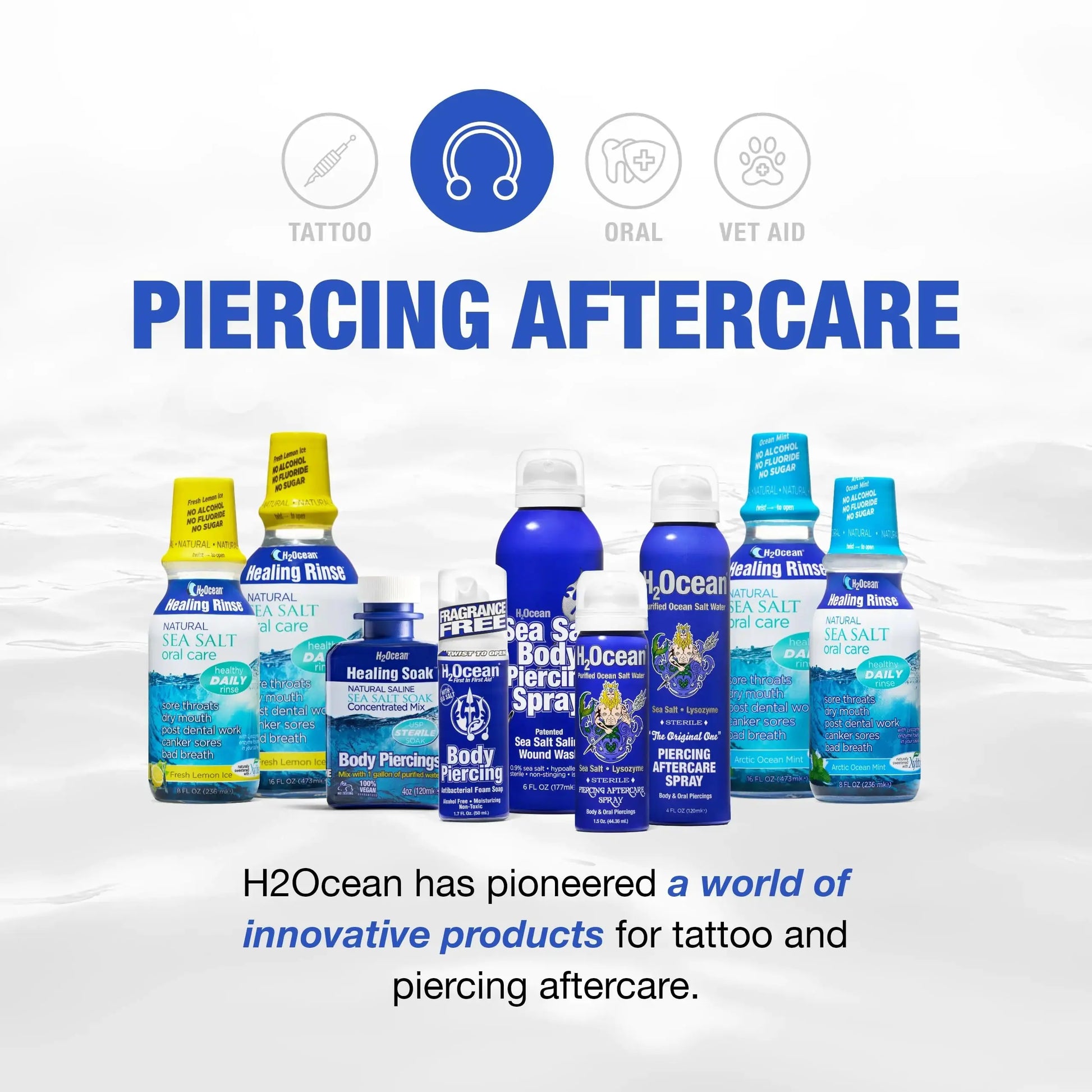 H2Ocean Piercing Aftercare Spray 4oz 4 Fl Oz (Pack of 1)