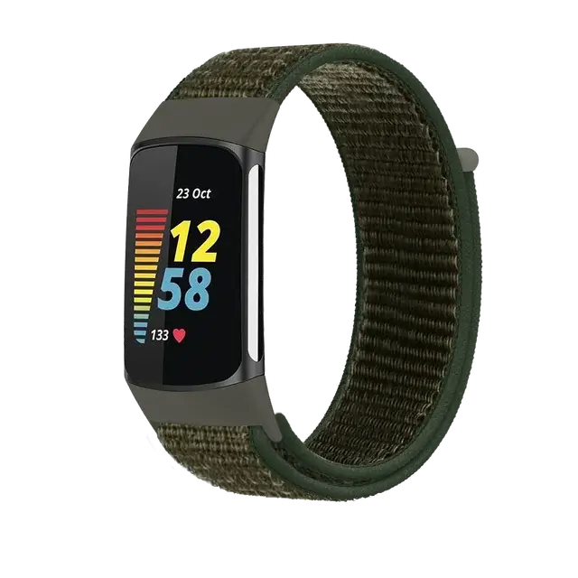 Fitbit Charge 5 6 Nylon Velcro Band - Durable Comfortable Strap
