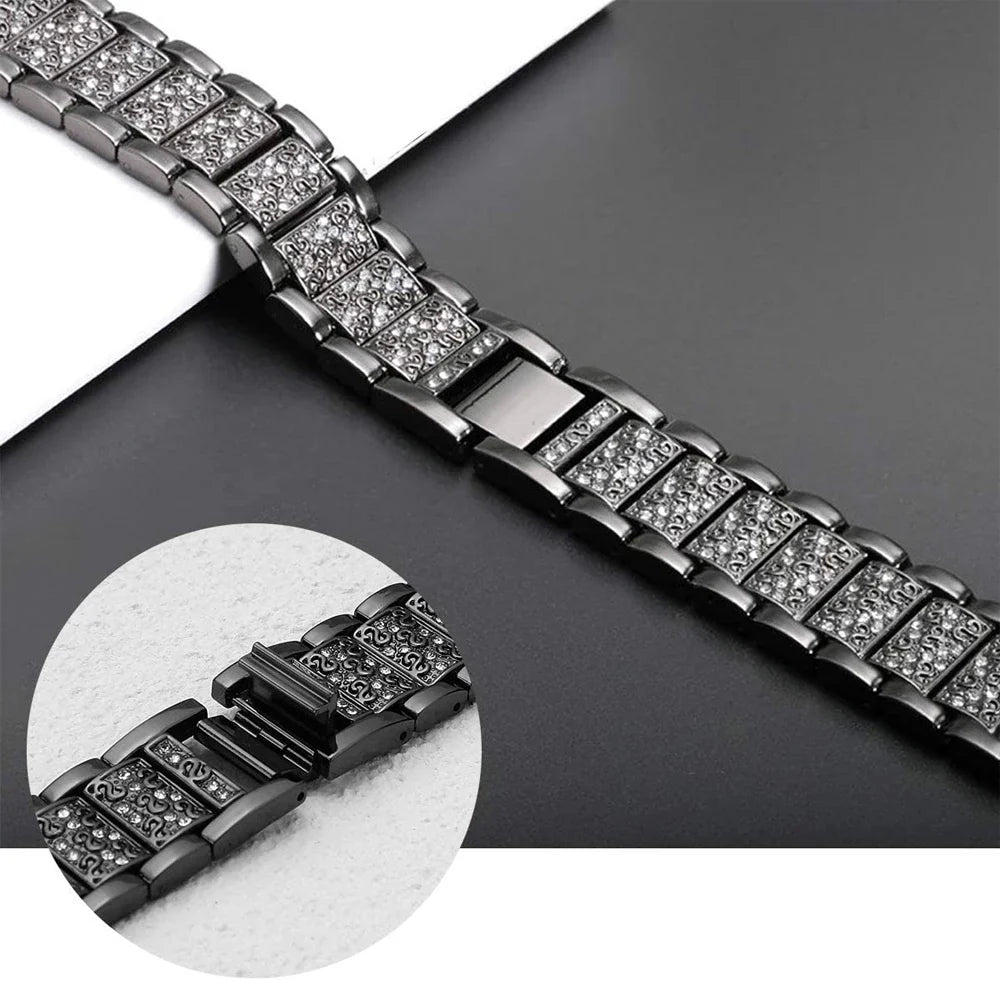 Fitbit Charge 6, 5, 4, 3 Metal Band Luxury Rhinestone Strap