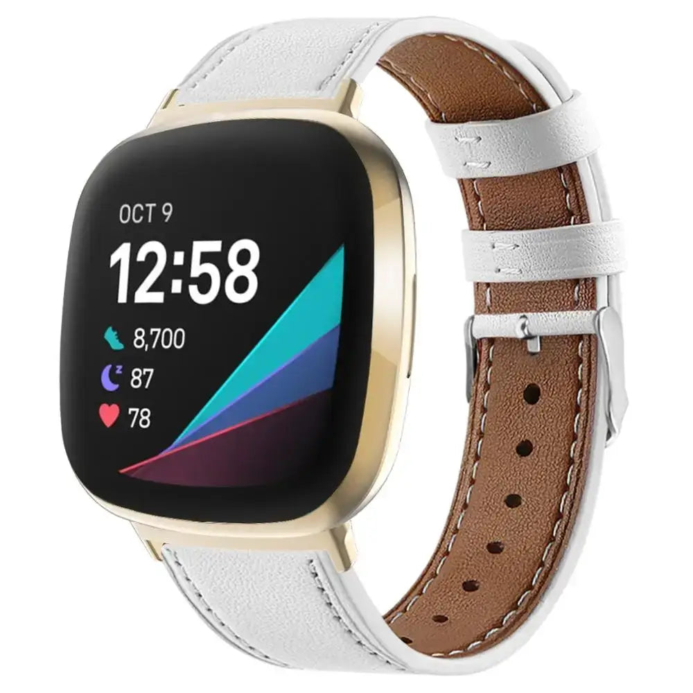 Fitbit Versa & Sense Leather Band - Durable Stylish Design