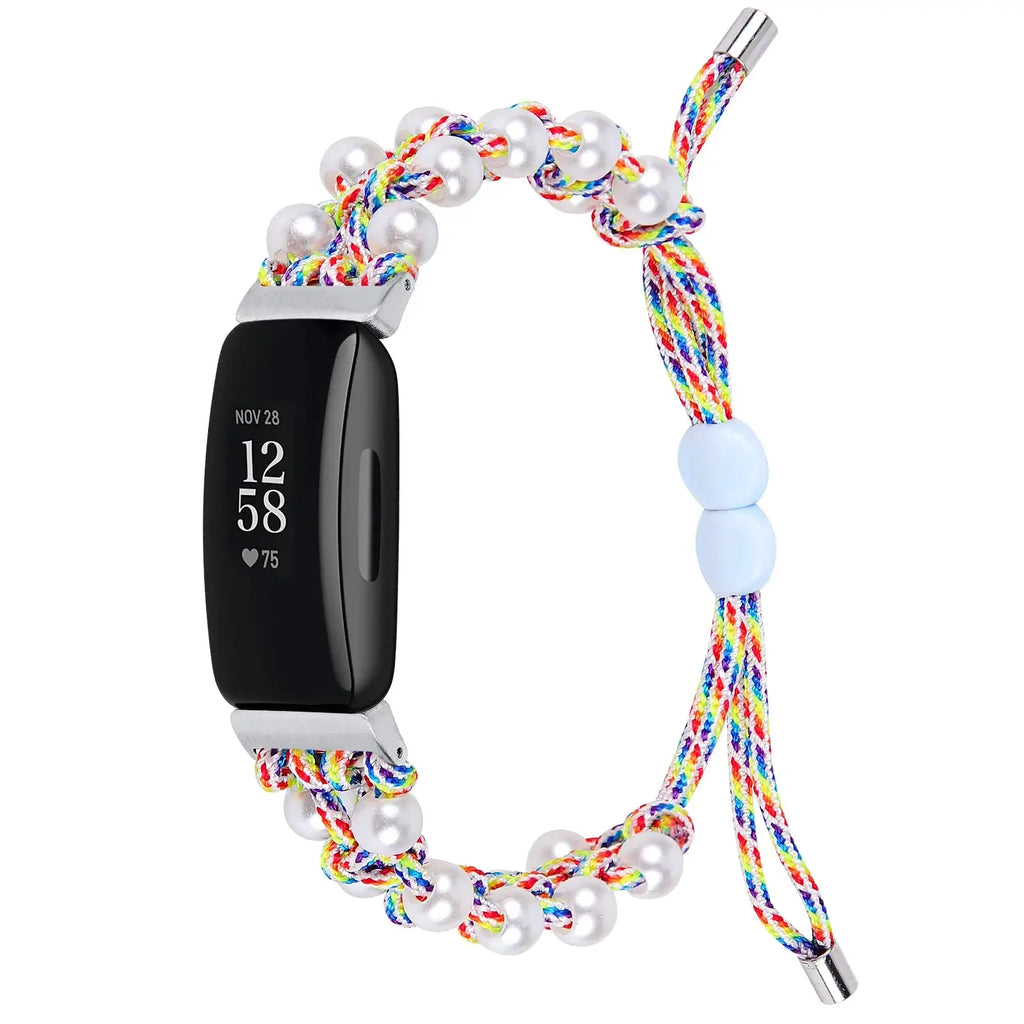 Fitbit Inspire 3, 2, 1, HR Braided Bead Band - Stylish Strap
