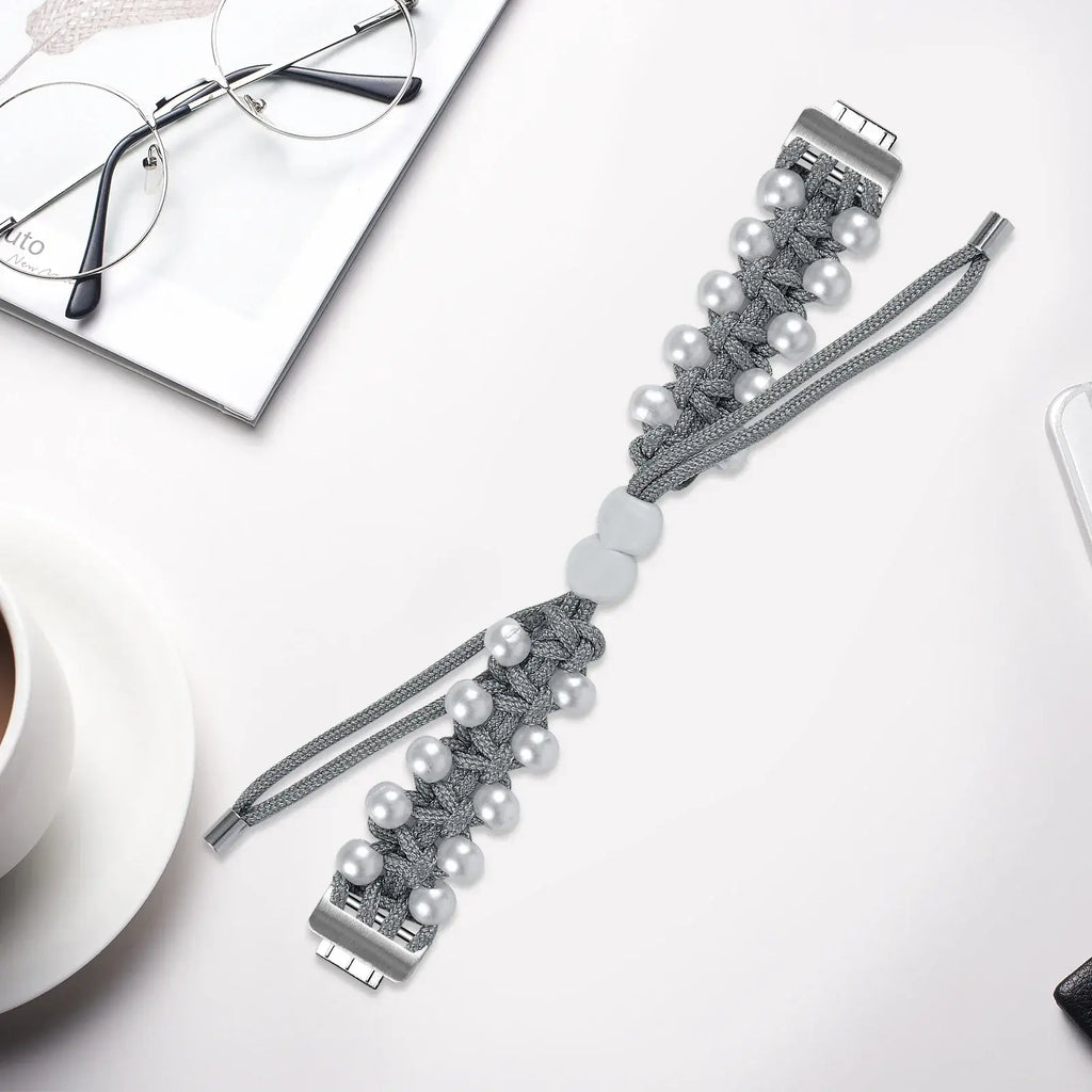 Fitbit Inspire 3, 2, 1, HR Braided Bead Band - Stylish Strap