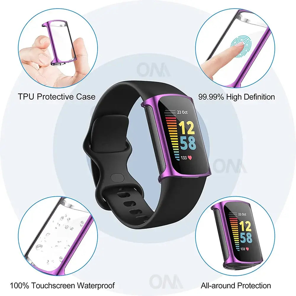 Fitbit Charge 5, 6, 3, 4 Screen Protector Case - Durable Design