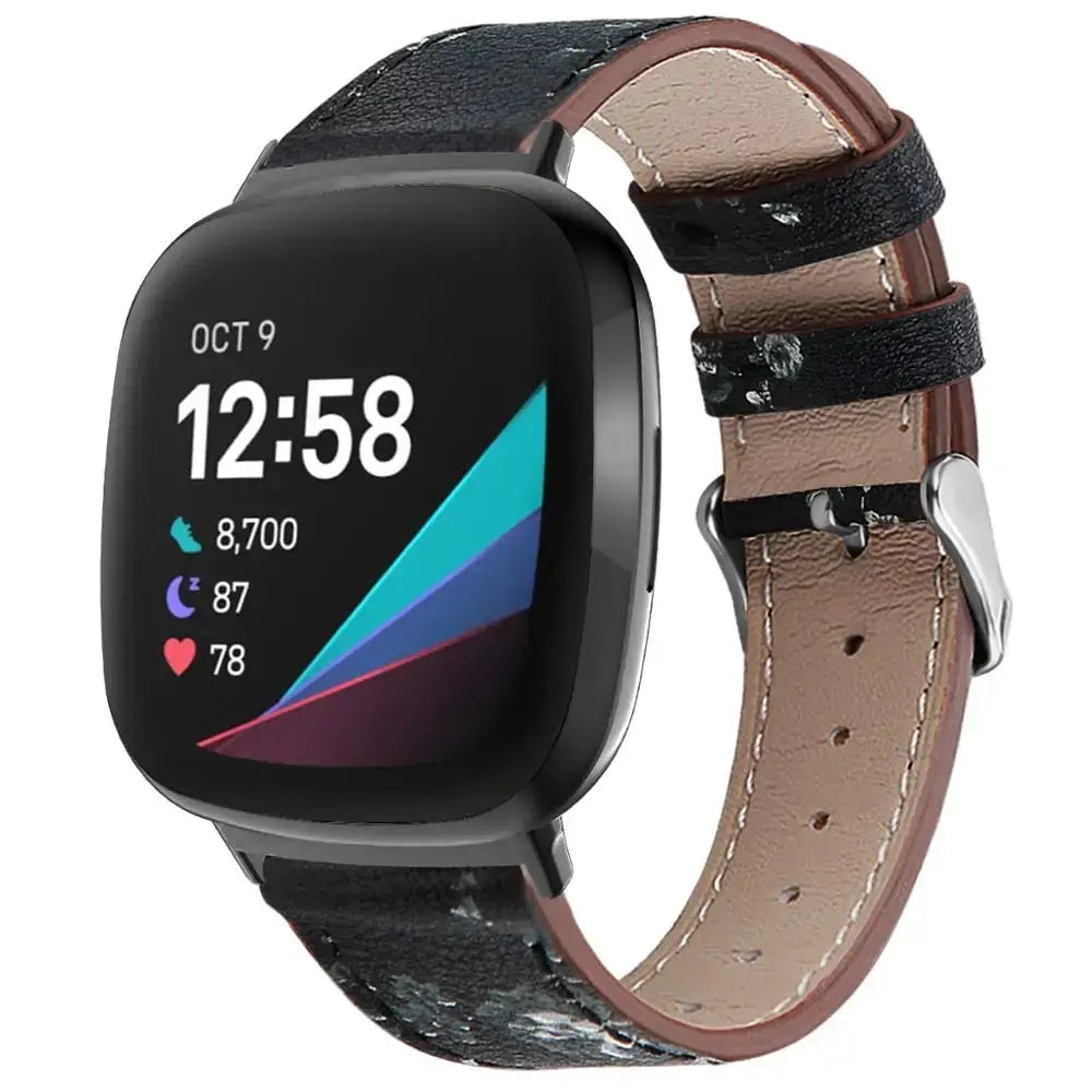 Fitbit Versa & Sense Leather Band - Durable Stylish Design