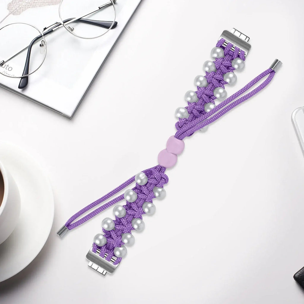 Fitbit Inspire 3, 2, 1, HR Braided Bead Band - Stylish Strap