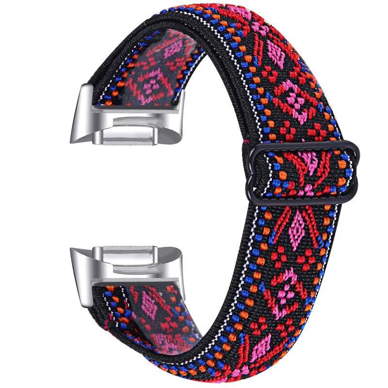 Fitbit Charge 6 5 Nylon Strap - Elastic Sport Fabric Design
