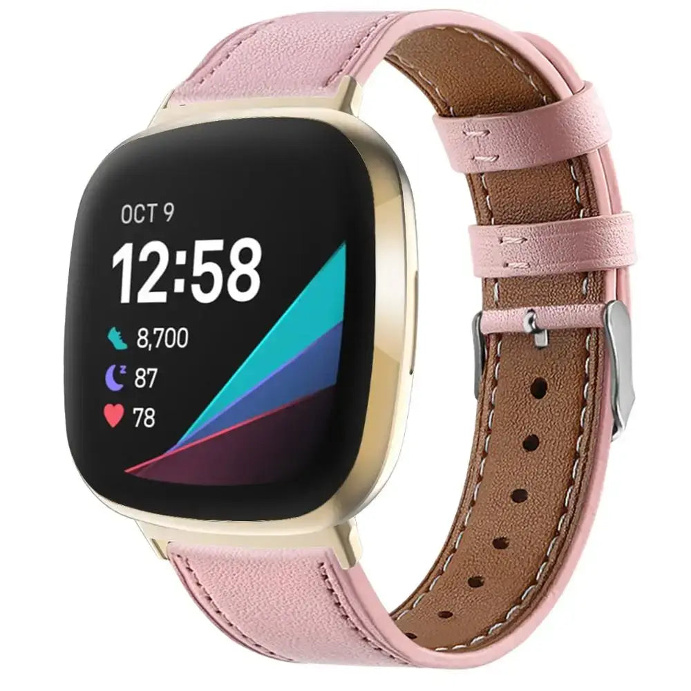 Fitbit Versa & Sense Leather Band - Durable Stylish Design