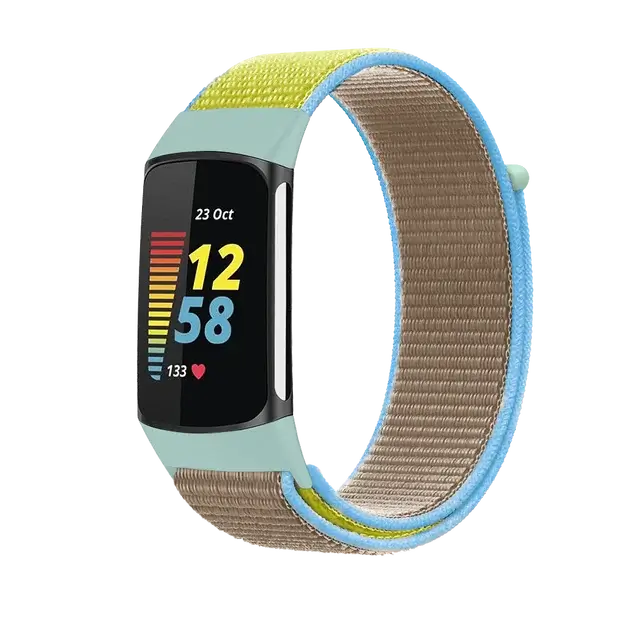 Fitbit Charge 5 6 Nylon Velcro Band - Durable Comfortable Strap