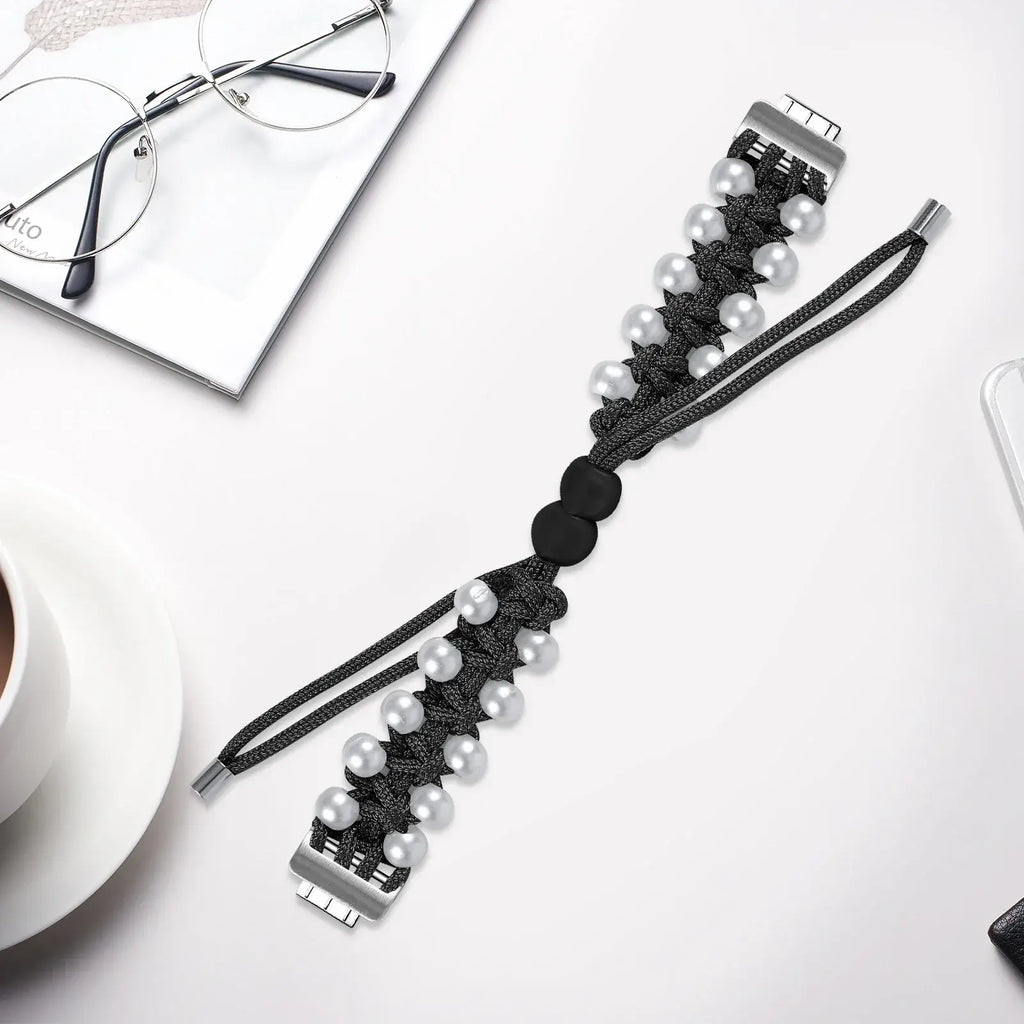 Fitbit Inspire 3, 2, 1, HR Braided Bead Band - Stylish Strap