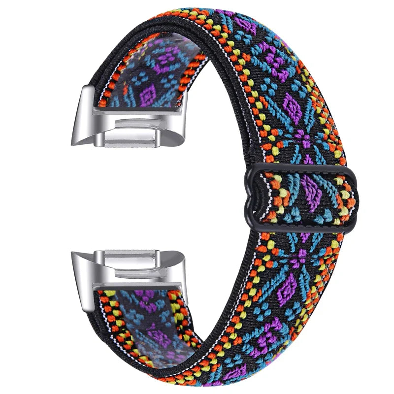 Fitbit Charge 6 5 Nylon Strap - Elastic Sport Fabric Design