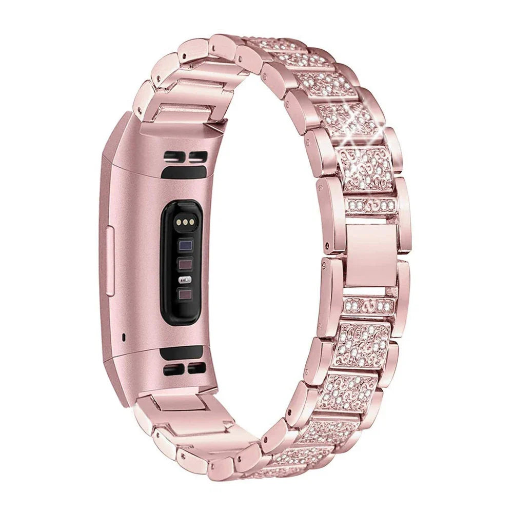 Fitbit Charge 6, 5, 4, 3 Metal Band Luxury Rhinestone Strap