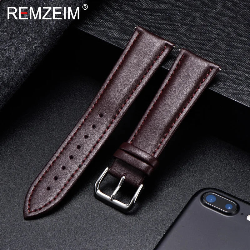 Polar Leather Watch Band For Smartwatch Calfskin Replacement Strap Buckle