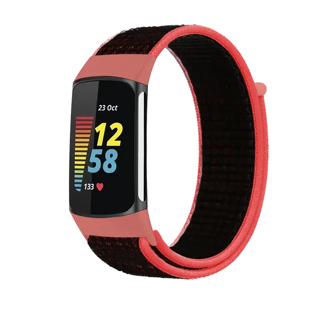 Fitbit Charge 5 6 Nylon Velcro Band - Durable Comfortable Strap