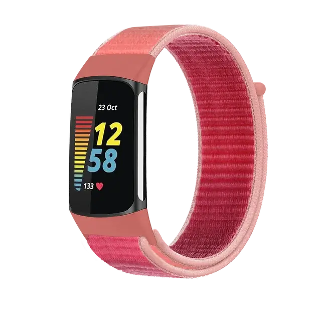 Fitbit Charge 5 6 Nylon Velcro Band - Durable Comfortable Strap
