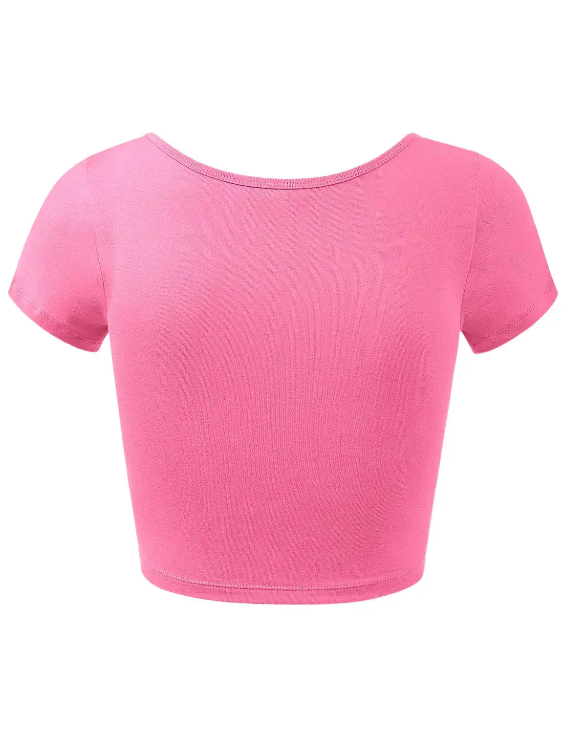HATOPANTS Women's Cotton Basic Scoop Neck Crop Top | Short Sleeve Top