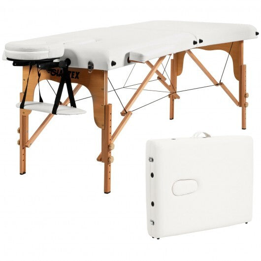 Portable Adjustable Facial Spa Bed  with Carry Case-White