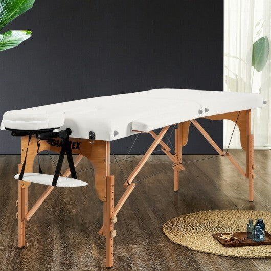 Portable Adjustable Facial Spa Bed  with Carry Case-White