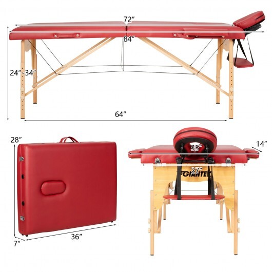 Portable Adjustable Facial Spa Bed  with Carry Case-White