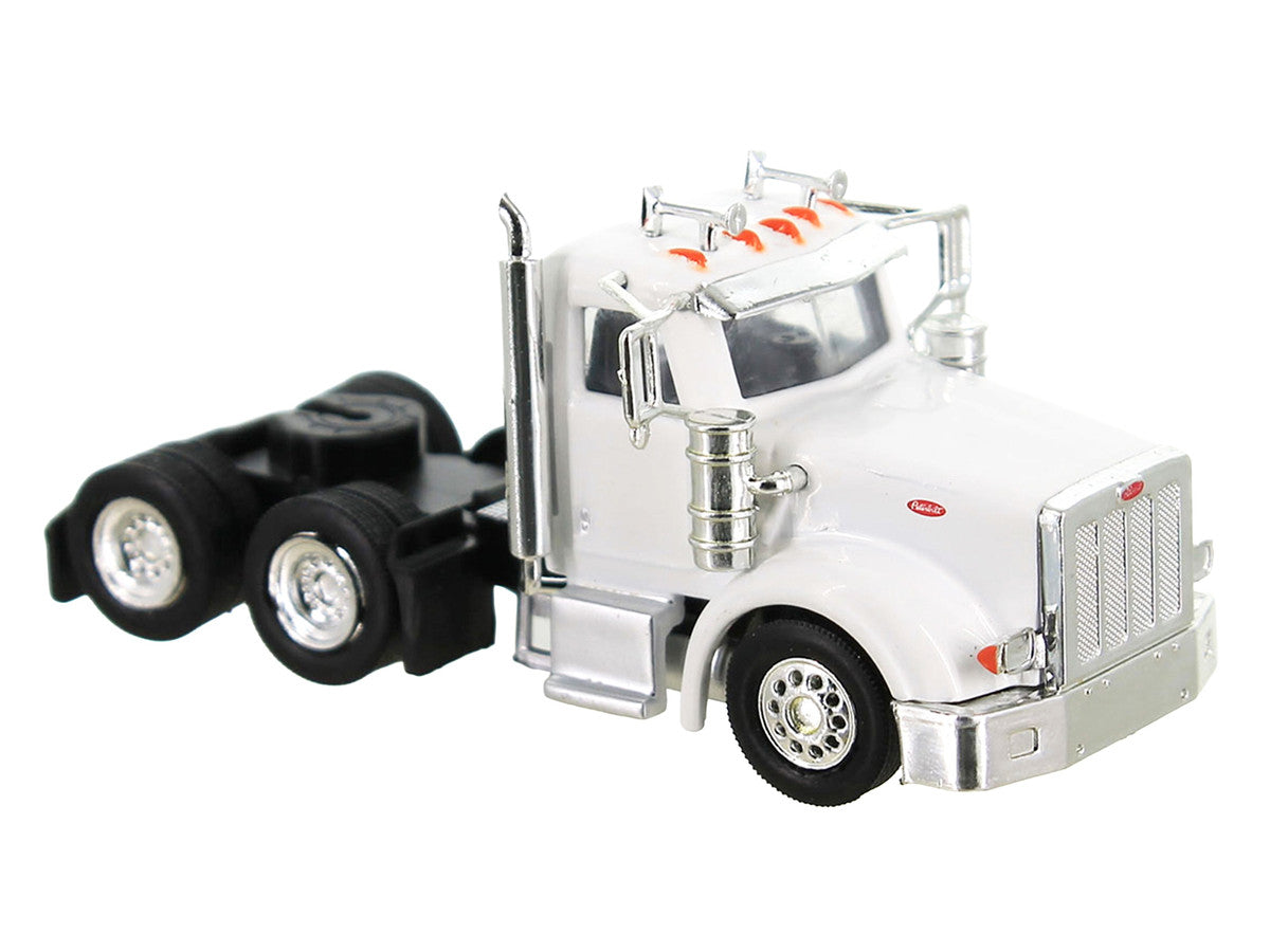 Peterbilt 367 Truck Tractor with Day Cab White and Articulated Tank Trailer "Cemex" White with Blue Stripes Combo Set 1/87 (HO) Plastic Model Car by HO Logistics