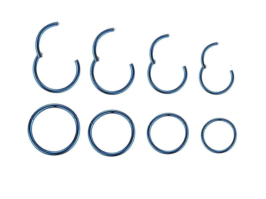 HQLA Surgical Steel Hinged Clicker Segment Nose Rings | Hoop Helix Cartilage Daith Tragus Sleeper Earrings Women & Men