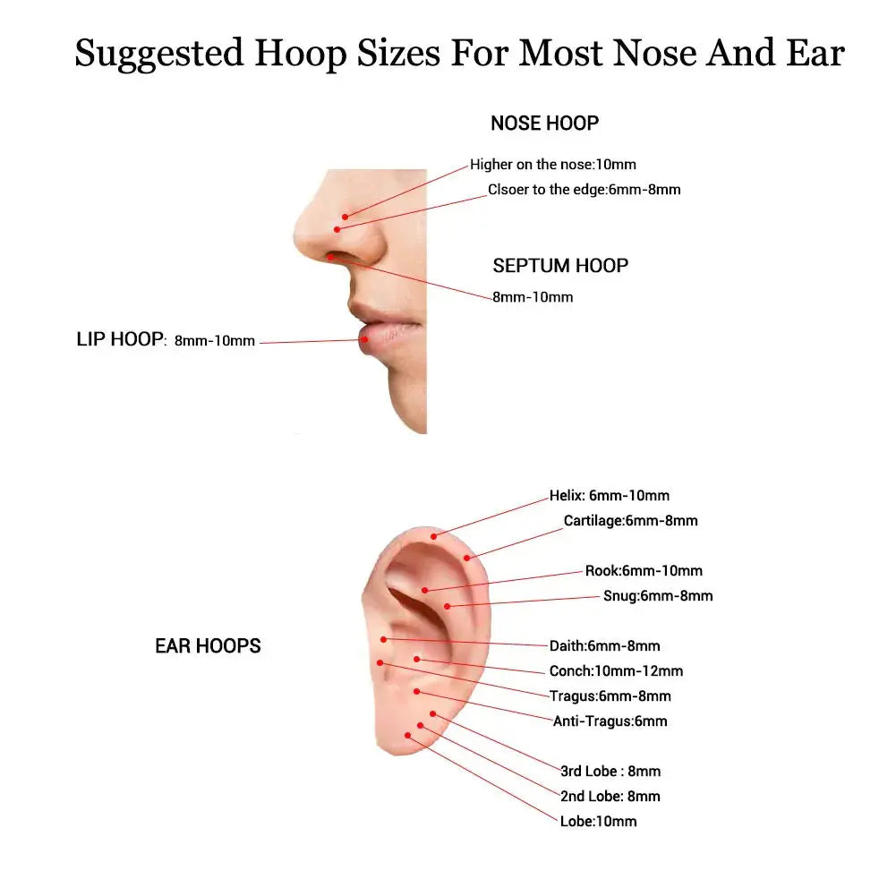 HQLA Surgical Steel Hinged Clicker Segment Nose Rings | Hoop Helix Cartilage Daith Tragus Sleeper Earrings Women & Men