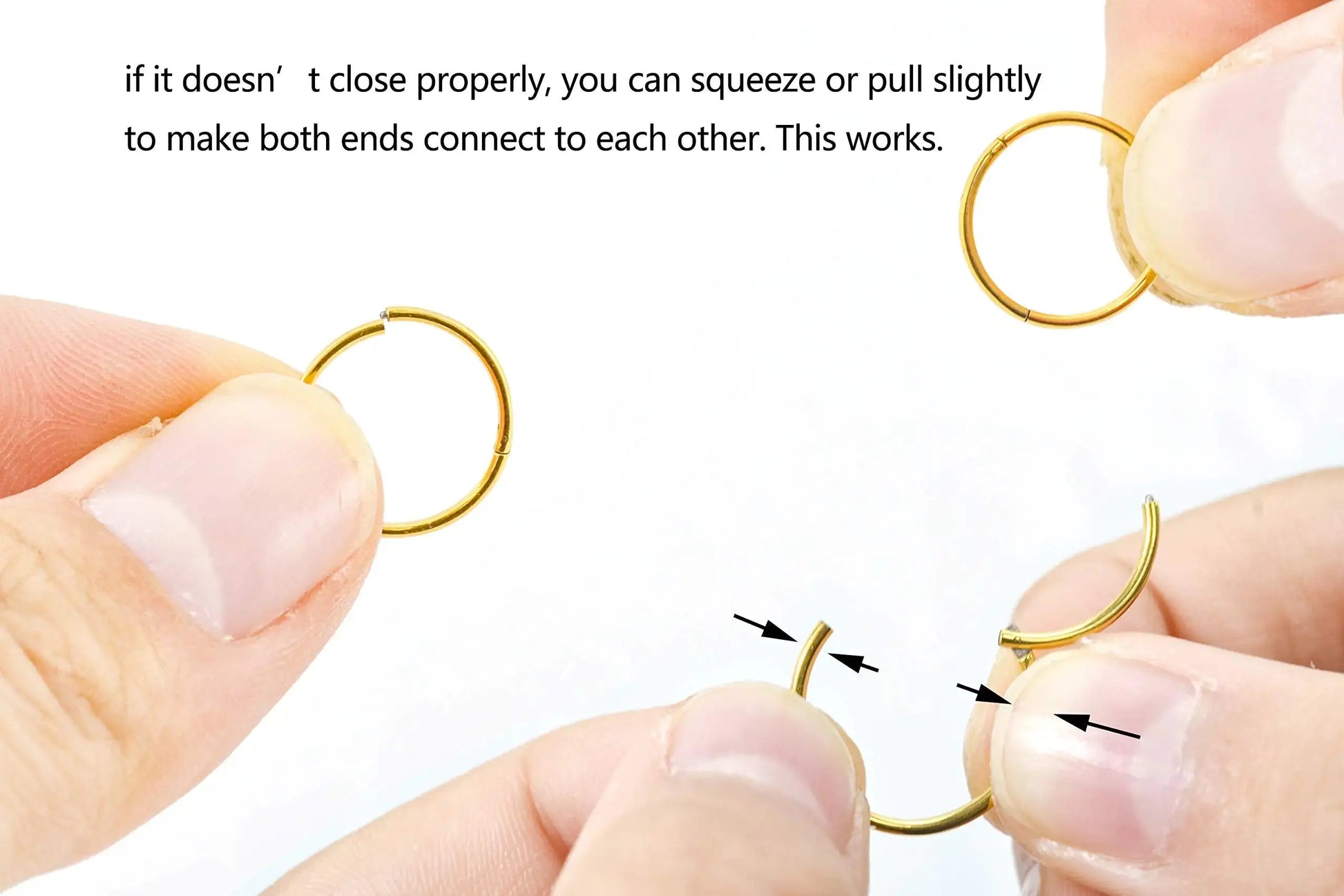 HQLA Surgical Steel Hinged Clicker Segment Nose Rings | Hoop Helix Cartilage Daith Tragus Sleeper Earrings Women & Men