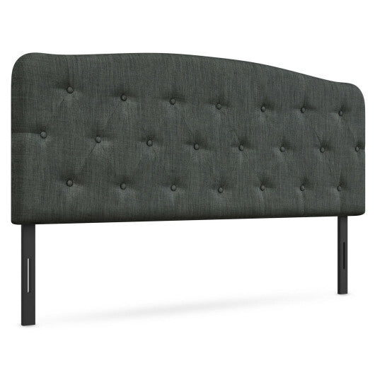 Faux Linen Headboard with Adjustable Heights-Light Gray