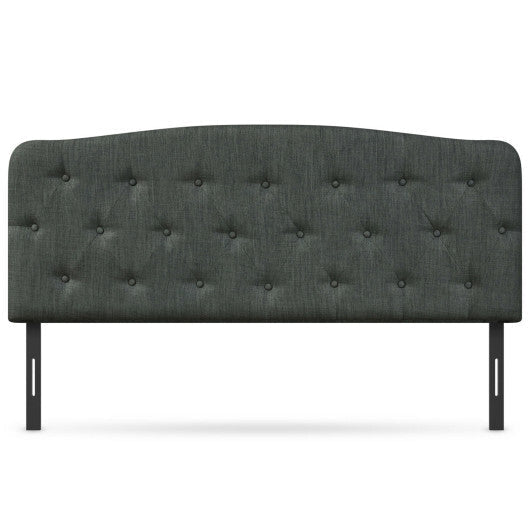 Faux Linen Headboard with Adjustable Heights-Light Gray