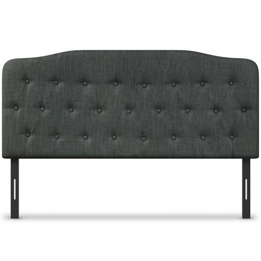 Queen Upholstered Headboard with Adjustable Heights-Light Gray
