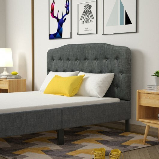 Queen Upholstered Headboard with Adjustable Heights-Light Gray
