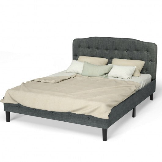 Queen Upholstered Headboard with Adjustable Heights-Light Gray