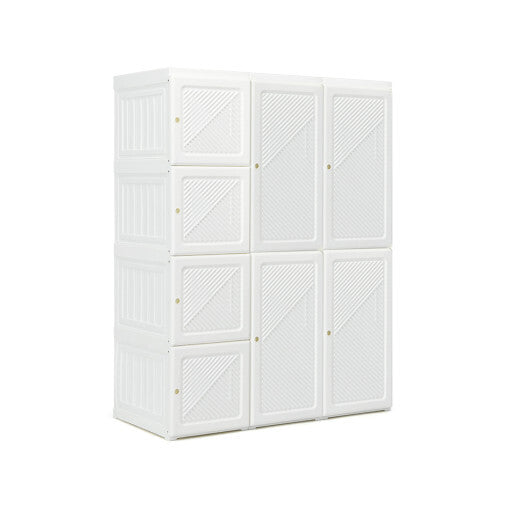 Foldable Closet Clothes Organizer with 8 Cubby Storage