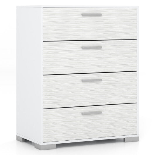 4 Drawer Storage Cabinet with Metal Legs Handles with Anti-Toppling Devices-Gray
