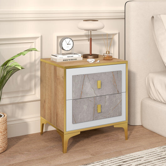 Nightstand with 2 Pull-out Drawers for Living Room Bedroom