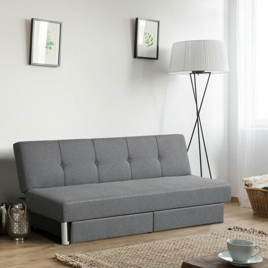 3-Seat Convertible Sofa Bed with 2 Large Drawers and 3 Adjustable Angles