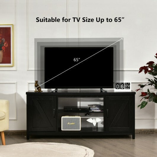 59 Inches TV Stand Media Console Center with Storage Cabinet-Natural