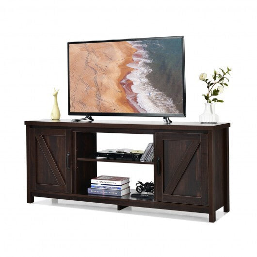 59 Inches TV Stand Media Console Center with Storage Cabinet-Natural