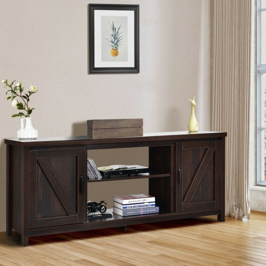 59 Inches TV Stand Media Console Center with Storage Cabinet-Natural