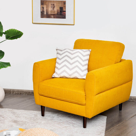 Modern Upholstered Accent Chair Single Sofa Armchair-Navy