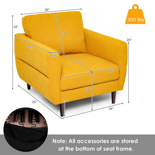 Modern Upholstered Accent Chair Single Sofa Armchair-Navy