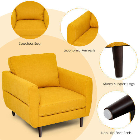Modern Upholstered Accent Chair Single Sofa Armchair-Navy