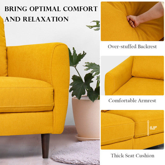2 Pieces Upholstered Sofa Set with Removable Cushion Covers-Navy