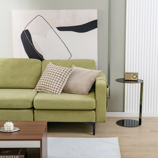 1/2/3/4-Seat Convertible Sectional Sofa with Reversible Ottoman-3-Seat