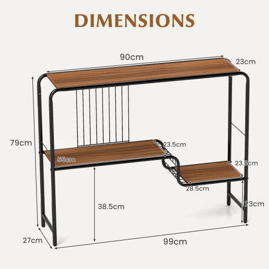 Console Table with Storage Shelf and Metal Frame for Living Room