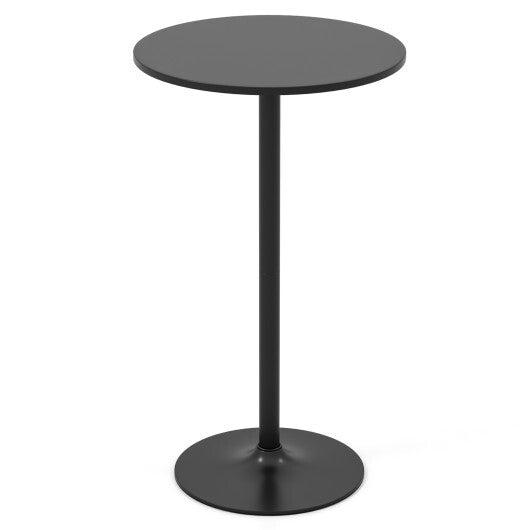 24 Inch Modern Round Cocktail Table with Metal Base and MDF Top-Set of 2